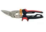 Fiskars PowerGear X kairiarankės aviacinės žirklės lak&scaron;tiniam metalui, 20 mm pjovimo galia, PTFE dengti peiliukai, FiberComp rankenos