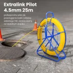 Extralink Pilot 4.5mm 25m | Kabelių traukimo strypas | stiklo pluo&scaron;tas FRP, sk. 4.5mm, il. 25m, geltona