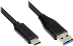 EXSYS EX-K1584-0.5 USB 3.2 Gen 1 kabelis, USB-A į USB-C, 0,5 m, juodas
