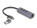 DeLOCK 64282 ne&scaron;iojamojo kompiuterio dokavimo stotelė ir prievadų replikatorius, laidinis, USB 3.2 Gen 1 (3.1 Gen 1) Type-C, pilka (64282)