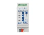 MDT AKK-04FC.03 KNX ventiliatoriaus konvektoriaus pavaros modulis, 4 perjungimo i&scaron;ėjimai, 16A, 230VAC, 2 TE, 70&micro;F, 10 EVG