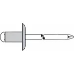Gesipa aklinė kniedė Al/Plienas 5x25mm su didele galvute K14, suspaudimo diapazonas 15,0-20,0mm (250 vnt. pakuotė) 1454126