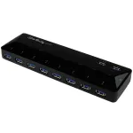 StarTech.com 10 prievadų USB 3.0 &scaron;akotuvas su įkrovimo ir sinchronizavimo prievadais &ndash; 2 x 1,5 A prievadai
