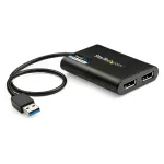StarTech.com USB 3.0 į dvigubą DisplayPort adapteris - 4K 60Hz, 3.2 Gen 1 (3.1 Gen 1), USB Type-A, DisplayPort i&scaron;vestis, 4096 x 2160 pikselių