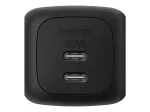 Vidinis kintamosios srovės greitasis įkroviklis Belkin WCH019kqBK &mdash; 2&times; USB‑C, juodas, OVP/OC/OT/SC apsauga