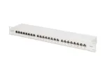 DIGITUS DN-91624S-EA 19 colių patch panel skydelis, CAT6A klasės EA, ekranuotas, 24 RJ45 prievadų, LSA, 1U, &scaron;viesiai pilkas RAL 7035