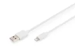 DIGITUS USB-A į Lightning MFI C89, 2m duomenų ir įkrovimo kabelis, baltas, 5V, 2.4A