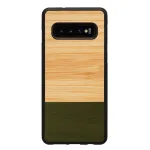 Apsauginis dėklas i&scaron; medžio ir polikarbonato Samsung Galaxy S10 &ndash; Bamboo Forest juodas