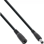 InLine DC prailginimo kabelis, DC ki&scaron;tukas/lizdas 5.5x2.1mm, AWG 18, juodas 0.5m