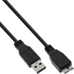 USB 3.2 Gen.1 laidas, A tipo ki&scaron;tukas / Micro B ki&scaron;tukas, InLine 35410, 1 m, juodas