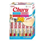 Drėgnas skanėstas katėms INABA Churu 20 x 14 g &ndash; tuno ir jūros gėrybių skonio putėsiai vamzdeliuose
