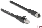 Tinklo kabelis DeLOCK 80589 M12 &ndash; RJ-45 Cat5e 1m juodas