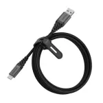 OtterBox Premium USB-C laidas (vyri&scaron;kas USB-C į vyri&scaron;ką USB-A), USB 2.0, 3 A, 2,0 m, Dark Ash Black (78-52665)