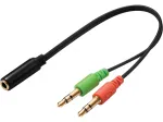 Sandberg konverteris ausinėms (mobiliems) PC, 2 x 3,5 mm, Ki&scaron;tukas, 3,5 mm, Lizdas, Juoda