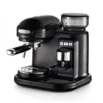 Ariete 1318 Moderna Espresso aparatas su integruotu kavos malūnėliu, kavos pupelėms ir maltai kavai, pieno putotoju, 1 ir 2 puodelių filtru, 1080 W, 800 cc, juodas