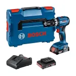 Bosch GSB 18V-45 Professional &ndash; Gręžtuvas-suktuvas su smūgiu &ndash; Belaidis &ndash; 2 greičiai &ndash; Raktinis griebtuvas 13 mm &ndash; 45 N&middot;m &ndash; 2 akumuliatoriai &ndash; 18 V (06019K3303)