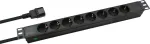 Helos PROFESSIONAL 19 colių lizdų juosta, 8 lizdų, 2 m, C14 įvadas, juoda