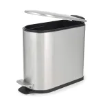 Beldray LA036683SSPEU7 Slimline D formos pedalinis &scaron;iuk&scaron;lių kibiras, 5 litrai, sidabrinis