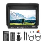 NEEWER F100 lauko monitorius + USB įkroviklis + baterijos rinkinys
