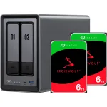 UGREEN DXP2800+ 2x Seagate IronWolf HDD Bundle - 2-jų diskų NAS su Intel Celeron N5105, 8GB DDR4, 2x 2.5GbE, 2x 4TB HDD