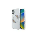 Guess GUHMP16MHFWFCT iPhone 16 Plus 6,7 inch Skaidrus Kietasis Dėklas IML Flowers Wreath MagSafe