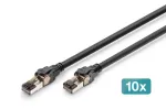 Digitus CAT 8.1 S/FTP komutacinis kabelis, Cu, LSZH, 2 m, juodas, 10 vienetų