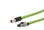 METZ CONNECT pramoninis Ethernet kabelis su M12 X-koduotomis jungtimis CAT 6a SF/UTP 10 m žalias PUR apvalkalas, tinkamas kabelių grandinėms (142M6X18100)