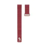 Connect 22mm Flat Head Leather-Silicone Loop Magnetic Watch Strap (130mm M/L) Wine Red