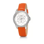 Folli Follie Santorini Flower moteri&scaron;kas kvarcinis laikrodis WF15A031SPW 35mm su balta odine apyranke