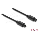Delock TOSLINK laidas, ki&scaron;tukas&ndash;ki&scaron;tukas, 4 mm skersmens, 1,5 m, juodas