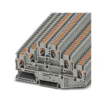 Phoenix Contact PT 2,5-3L 3 lygių push-in gnybtų blokas, 2,5 mm&sup2;, 24 A, 500 V, pilkas