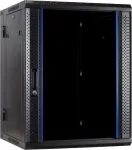 DSIT DS6622-DOUBLE 22U reversibilus sieninis serverių kabinetas su stiklo durimis, 600 x 600 x 1100 mm, juodas