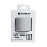 STANLEY 2 dalių apsauginių dangtelių ir &scaron;iaudelių antgalių rinkinys termo puodeliams 0,89L/0,59L The Quencher Boot + Straw Topper, &scaron;viesiai pilkas
