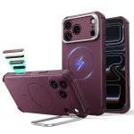 ESR Cyber Tough Kickstand MagSafe dėklas iPhone 17 Pro / 18 Pro &ndash; Deep Burgundy