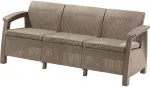 KETER Corfu Love Seat Max smėlio spalvos trijų vietų sodo sofa