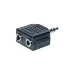 GoodConnections AD-352BU audio Y-adapterio kabelis 3,5 mm stereo vyri&scaron;kas į 2x 3,5 mm stereo moteri&scaron;kus 20 cm juodas