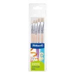 Pelikan Starter Brush Set, 5 &scaron;erių &scaron;epečiai su medinėmis rankenomis, įvairių dydžių, permatomas dėklas 300008263