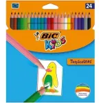 BIC spalvoti pie&scaron;tukai TROPICOLORS 24 spalvos 022510