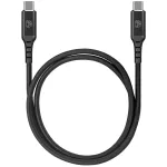 DEQSTER Nailoninis įkrovimo laidas USB-C į USB-C, 1 m, juodas