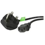 StarTech.com 6 pėdų (1,8 m) JK kompiuterio maitinimo laidas, 18AWG, BS 1363 į C13, 10A 250V, juodas, atsarginis kintamosios srovės maitinimo laidas, virdulio laidas / JK maitinimo laidas, PC maitinimo laidas, TV / monitoriaus maitinimo laidas