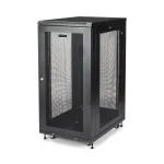 StarTech.com 4-Post 24U serverinis stovas, užrakinama 19 colių duomenų spinta kompiuteriams, AV/IT įrangai, biuro/namų tinklo stovas su ratukais ir reguliuojamais montavimo bėgeliais
