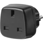 Kelioninis adapteris UK / įžemintas ki&scaron;tukas, lizdo adapteris juodas