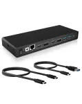 ICY BOX IB-DK2245AC belaidė stotelė USB 3.2 Gen 1 (3.1 Gen 1) Type-C juoda