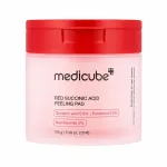 MEDICUBE Red Succinic Acid Peeling Pad &ndash; &Scaron;veičiamosios veido pagalvėlės su gintaro rūg&scaron;timi, 70 vnt. / 155 g