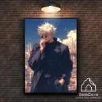 Plakatas &bdquo;Burtininkas&ldquo; &ndash; A2 (42 &times; 59 cm), su medžio spalvos rėmeliu ir tvirtinimu