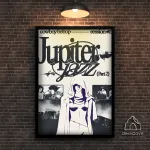 Plakatas &bdquo;Jupiterio džiazas&ldquo; &ndash; A1 (59 &times; 84 cm), su juodu rėmeliu ir tvirtinimu