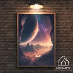 Plakatas &bdquo;Galaktika II&ldquo; &ndash; A1 (59 &times; 84 cm), su juodu rėmeliu ir tvirtinimu