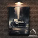 Plakatas &bdquo;BMW M8 Coupe&ldquo; &ndash; A1 (59 &times; 84 cm), su juodu rėmeliu ir tvirtinimu