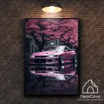 Plakatas &bdquo;Nissan Silvia&ldquo; &ndash; A1 (59 &times; 84 cm), su juodu rėmeliu ir tvirtinimu