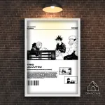 Plakatas &bdquo;Trio Jujutsu&ldquo; &ndash; A4 (21 &times; 30 cm), su baltu rėmeliu ir tvirtinimu